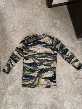 Origin JJ Rash Guard Camouflage Print Long Sleeve Top - Multi-Color